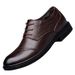 Men's Dress Leather Shoes Casual Single Shoes Lace-up Work Men's Shoes Pointed Large Size Shoes_vogvips.com