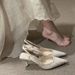 Sea Salt Blue French Style Elegant Closed-Toe Sandals For Women 2025 Spring Summer New Thin Heel Pointed Toe Backless_vogvips.com