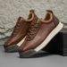 Retro Fashion Brown Men's Low Sneakers Big Size 45 Breathable Flat Shoes Trainers Men Lace-up Casual Sneakers Zapatillas Hombre_vogvips.com