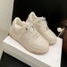 Women's Thick Soled Height Enhancing White Shoes For Women Spring New Genuine Leather Versatile Retro Old Silver Buckle Casual Sports Shoes_vogvips.com