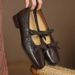 College Style Retro Soft Leather Bow Mary Jane Versatile Square Toe Flat Single Shoes For Women 2025 New Model_vogvips.com