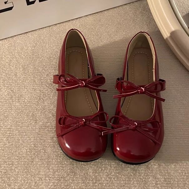 French-style Flat Mary Jane Women, 2025 Autumn And Winter New Model, Bowknot, Elegant, Suitable For Commuting,_vogvips.com