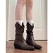 Gravity French Pointed Toe Chunky Heel Ruched Slouch For Women 2025 New Western Slimming Riding Boots_vogvips.com