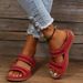 2023 New Cross-Border Foreign Trade Large Size Slippers With Vintage Stitching, Non-Slip Round-Toe Wedge Heel_vogvips.com