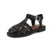 Flat Bottomed Hollowed Out For Women's Summer New Korean Woven Roman Shoes With A Toe Bag And Back Empty Sandals In_vogvips.com