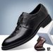 Cross-Border Business Formal British Brogue Casual European Style Leather Crocodile Pattern Pointed Toe Loafers Trendy_vogvips.com