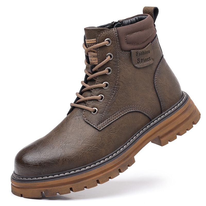 European Warm Series 2025 New Outdoor Martin High Top Men's Work Motorcycle Boots British Style Oxford Color-Block Sole_vogvips.com