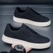 Euro Step Summer New Breathable White Korean Style Versatile Casual Leather Thick Sole Sneakers Non-slip Men's Shoes_vogvips.com