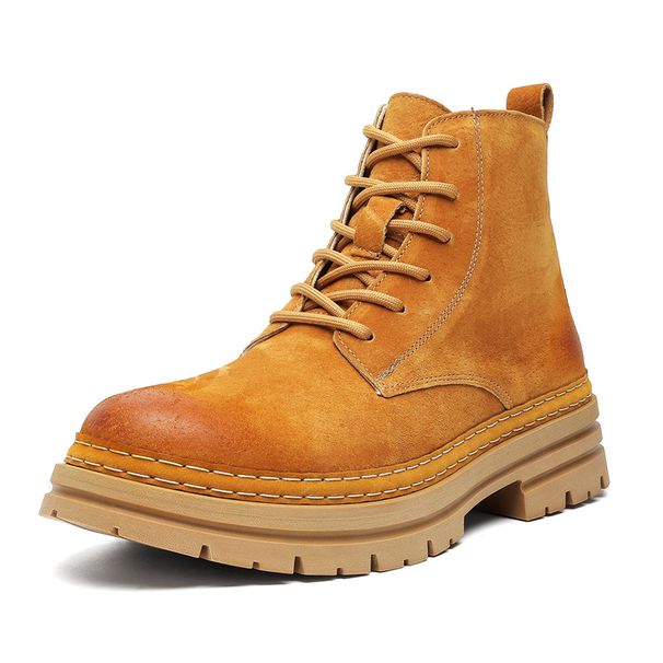 Zhongbang Men's Martin Boots Outdoor Rhubarb Boots Tooling Outdoor Men's Boots Leather Light Luxury Leather Boots_vogvips.com