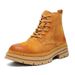 Zhongbang Men's Martin Boots Outdoor Rhubarb Boots Tooling Outdoor Men's Boots Leather Light Luxury Leather Boots_vogvips.com