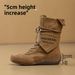 Women Boxing Boots Canvas Martin For Women, Summer New Outdoor Hiking Shoes, Height-Increasing Short Boots, Wasteland Style, Spring And_vogvips.com