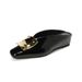 Weiwei Women's High-End Square Toe Flat Sandals Half Slip-On Closed Toe Shoes with Square Buckle 8866 1_vogvips.com