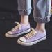 1970'S Canvas Women's Spring/Summer New Student Korean Edition Ulzzang Harajuku Taro Purple Board Shoes Trend_vogvips.com