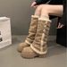 Thick-Soled Long Snow For Women 2025 Winter New Fashion Versatile Trendy Petite Height-Increasing Fleece-Lined Boots_vogvips.com
