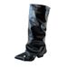 F7868-1 Fashionable Pleated Over-the-Knee 2025 New Hot Girl High Stacked Cuffed Boots_vogvips.com