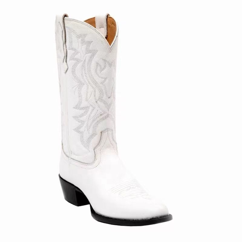 Western Cowboy For Women, Long 2025 New Summer Embroidered Chunky Heel High Boots, Riding Boots_vogvips.com