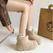 2025 Winter New Furry Patchwork Versatile Fleece Lined Thickened Warm Short Mid-Calf Cute Snow Boots_vogvips.com