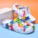 Colorful Men's And Women's Clogs Sandals Slippers Inkjet Pattern Air Cushion Breathable Beach Sandals Outdoor Thick-Soled_vogvips.com
