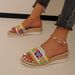 Women's Shoes Wedge Heel Ethnic Style Thick Bottom Fish Mouth Sandals For Women Summer Color Large Size Rope Beach Shoes_vogvips.com