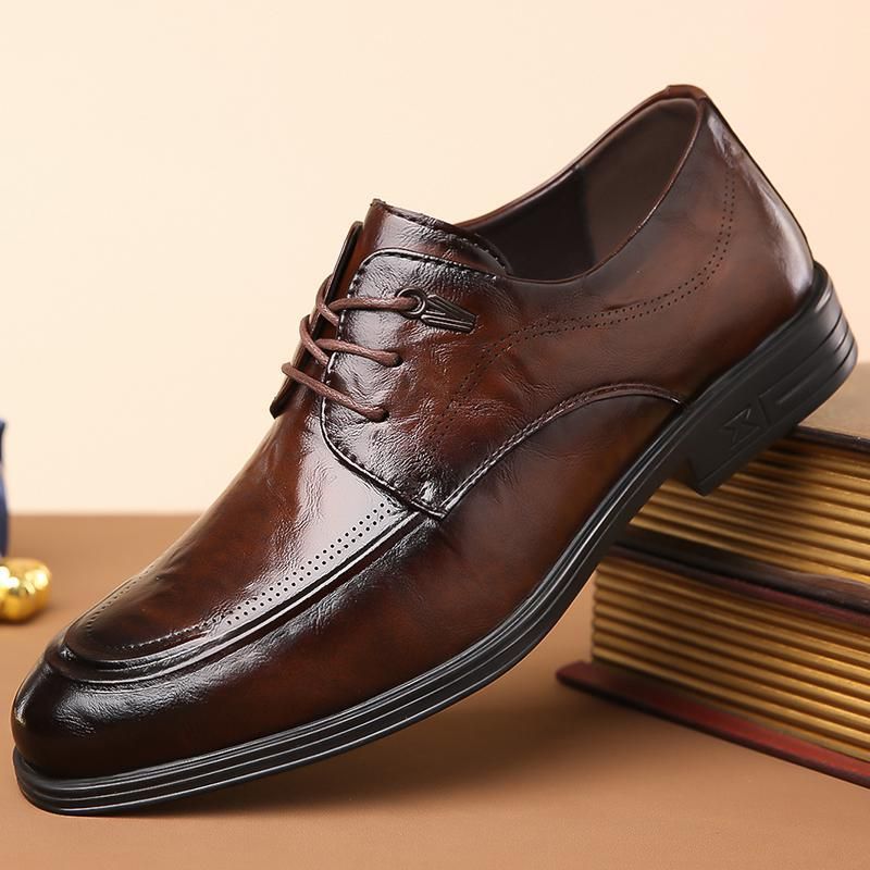 Euro Step New Genuine Casual Business Trendy Leather Brogue Fashion Men's Shoes_vogvips.com