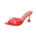 Foreign Trade Large Size Pointed Rhinestone Bow Heel For Women African High Heels Slippers_vogvips.com