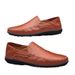 Men's leather shoes Casual business shoes Light loafers slip-on bean shoes_vogvips.com
