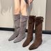 2025 New Style Ruched Slouchy Over-the-Knee Chunky Heel Long Women Belt Buckle High Tube Riding Boots_vogvips.com