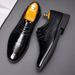 Euro Step Business Casual Leather Lace-Up British Style Men's Autumn Slip-On Loafers Wedding Shoes_vogvips.com