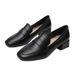 Square Head Thick Heel Single Shoes Women's Small Leather Shoes Women's Loafers Women's Inner Height Increase_vogvips.com