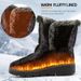 Ladies' warm snow boots, thick soled winter snow Velcro waterproof boots, casual women's shoes_vogvips.com