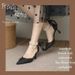 Elegant French-style Niche 5cm Low-heel Stiletto Bridesmaid High-heeled Shoes For Women, Pearl Fairy Style, Versatile_vogvips.com