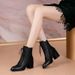 cuishenhao 2025 Short For Soft Leather Martin Women Autumn Winter New Mid-Heel Fashion Versatile Warm Fleece-Lined Women's Boots_vogvips.com