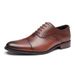Euro Step Top Layer Cowhide Wooden Sole Business Formal British Style Three-Joint Genuine Leather Oxford Pointed Toe Men's Shoes_vogvips.com