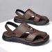Men’s Shoes Genuine Leather Sandals For Men Outdoor Wear Summer Breathable Casual Men's Sandals Soft Surface Beach Men's Trendy Shoes_vogvips.com