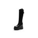 Petite Princess Patent Slim Thick Sole Hidden Heel 11cm Over-the-Knee Women's Long Versatile Boots_vogvips.com