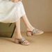 Fashionable Thick-soled Embroidered Slippers, Retro Apricot And Black Open-toe Sandals, 2026 Soft Leather Platform_vogvips.com