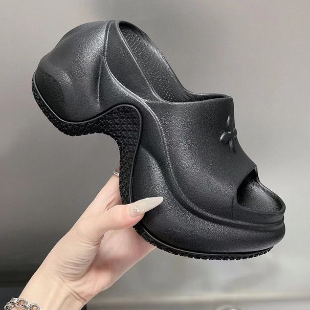 2026 Cross Top Version 9cm Flower Thick Sole Slippers For Women Summer Outdoor Fashion New Platform Height Increasi_vogvips.com