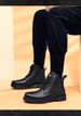 Men's Medium Tube Martin Boots, Irst Layer Large Size Trendy Men's Leather Boots, Thick Sole Heightening High-top Tooling Shoes_vogvips.com