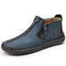 European Warm Series Martin Autumn Winter New Large Size Zipper Men's Outdoor Casual Hand-sewn Work Boots_vogvips.com