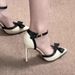 2025 Summer New Style Color-Block Bow Hollow Elegant Versatile Gentle Evening Breeze Lady High-Heel Shoes_vogvips.com