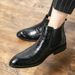 Autumn and winter men's shoes trendy boots high-top plus size leather boots short boots fashion European and American Denim boots wholesale_vogvips.com