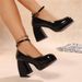 Women's Classic Mary Jane Pumps – Chunky Heel Platform Shoes With Adjustable Buckle Strap For Retro & Vintage Style High Heel Leather Shoes._vogvips.com
