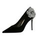 3739-H59L European American Style Slimming High-heeled Shoes Rhinestones Side Flowers, Made Of Velvet, With A Thin And_vogvips.com