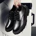 Large Size Non-Slip Breathable Casual Winter Leather Men's Black Sports Waterproof New Business Formal Shoes For Men_vogvips.com
