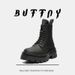 Men's Shoes Fleece Casual Big Head Leather Boots Thick Sole Heightening High Top Leather Shoes Martin Boots_vogvips.com