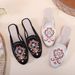 Slippers, Satin Embroidered Cloth Shoes, 2025 Spring/summer New Items, Women's Summer Cool Slippers, Toe Bag_vogvips.com