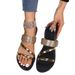 2025 New Large Size Casual Women's Round Head One Line Water Diamond Flat Bottom Slippers_vogvips.com