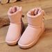 Women's Genuine Leather Snow Boots With Faux Fur Lining, Slip-Resistant Winter Shoes For Outdoor & Casual Wear_vogvips.com