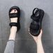 High-End Fashion Casual Bread Sandals For Women 2025 Summer New Thick-Soled Velcro Beach Platform Roman Shoes_vogvips.com