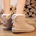 Women's Genuine Leather Snow Boots With Faux Fur Lining, Slip-Resistant Winter Shoes For Outdoor & Casual Wear_vogvips.com